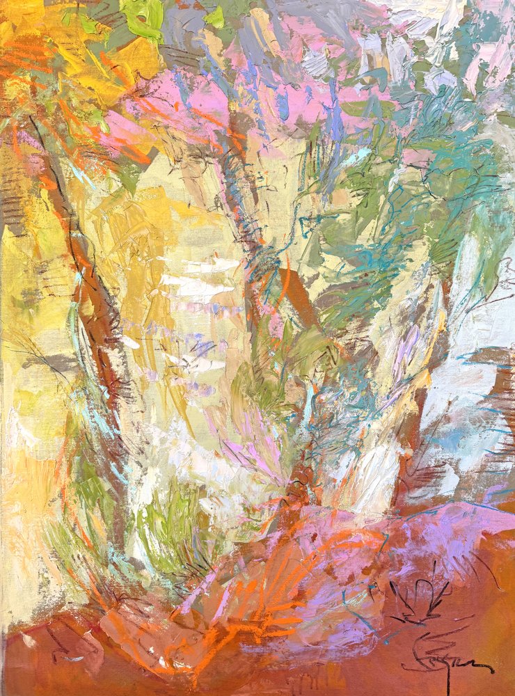 Abstrait « Jardin éclatant » - Dorothy Fagan