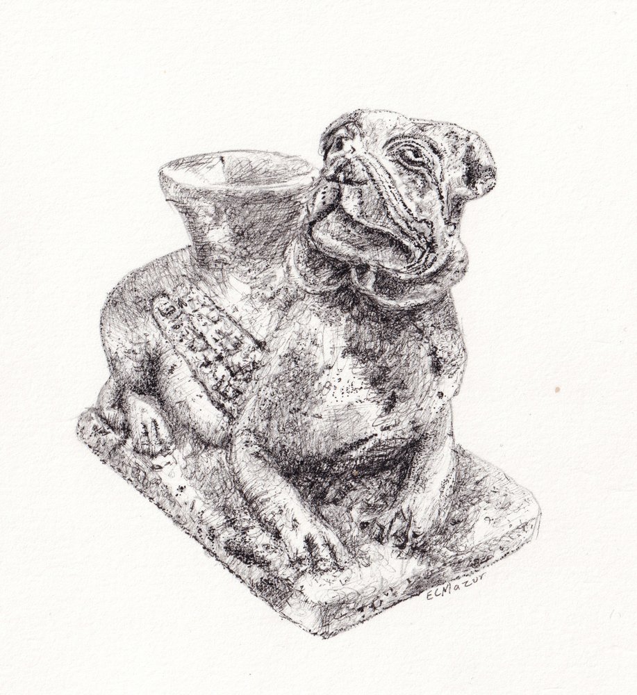 Charmante statue de bouledogue - EC Mazur