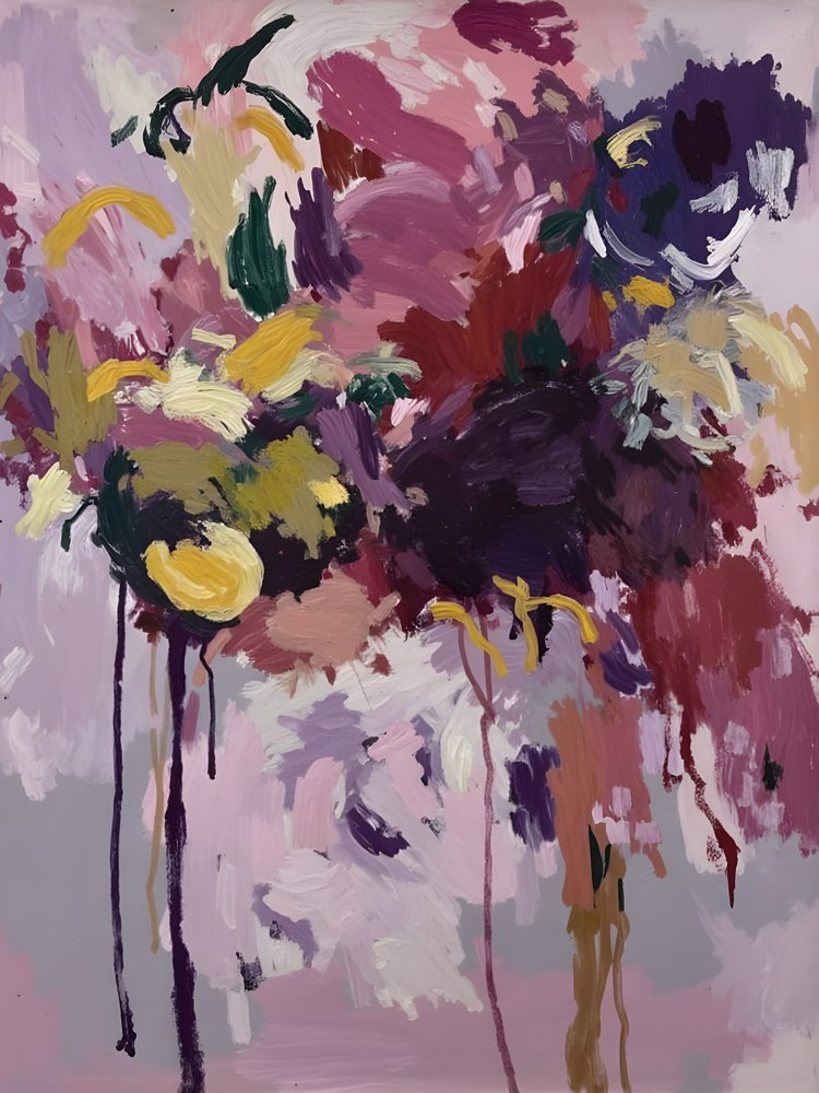 Fleurs abstraites aux couleurs vives - Edie