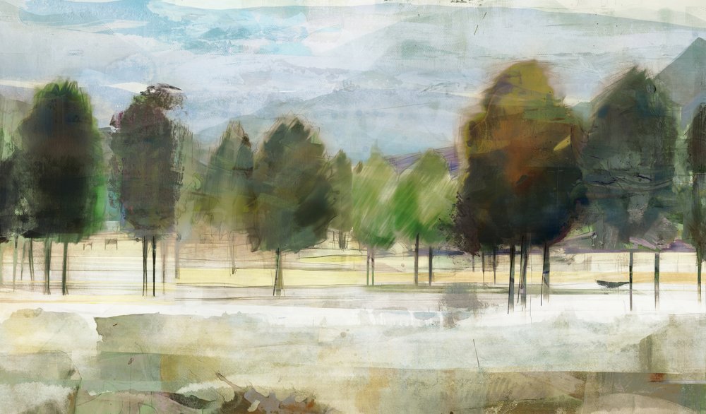 Paysage forestier abstrait - Edward Selkirk