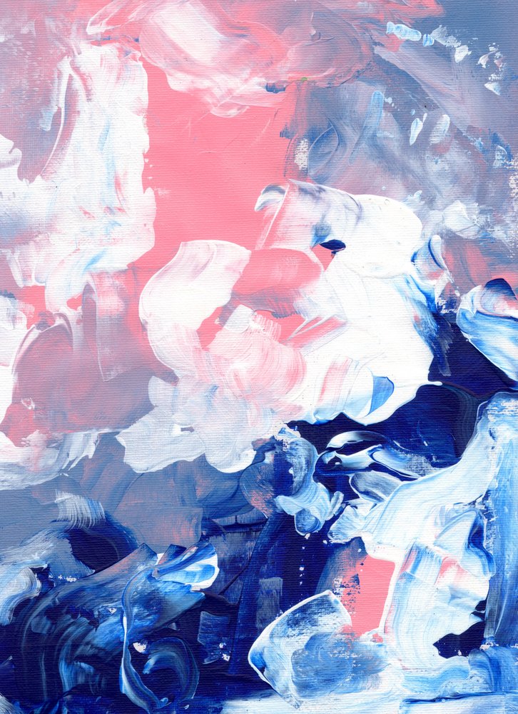 Abstrait bleu et rose onirique - Ejaaz Haniff