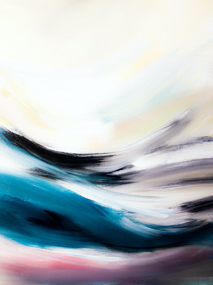 Abstrait « Océan bleu ondulant » - Ejaaz Haniff