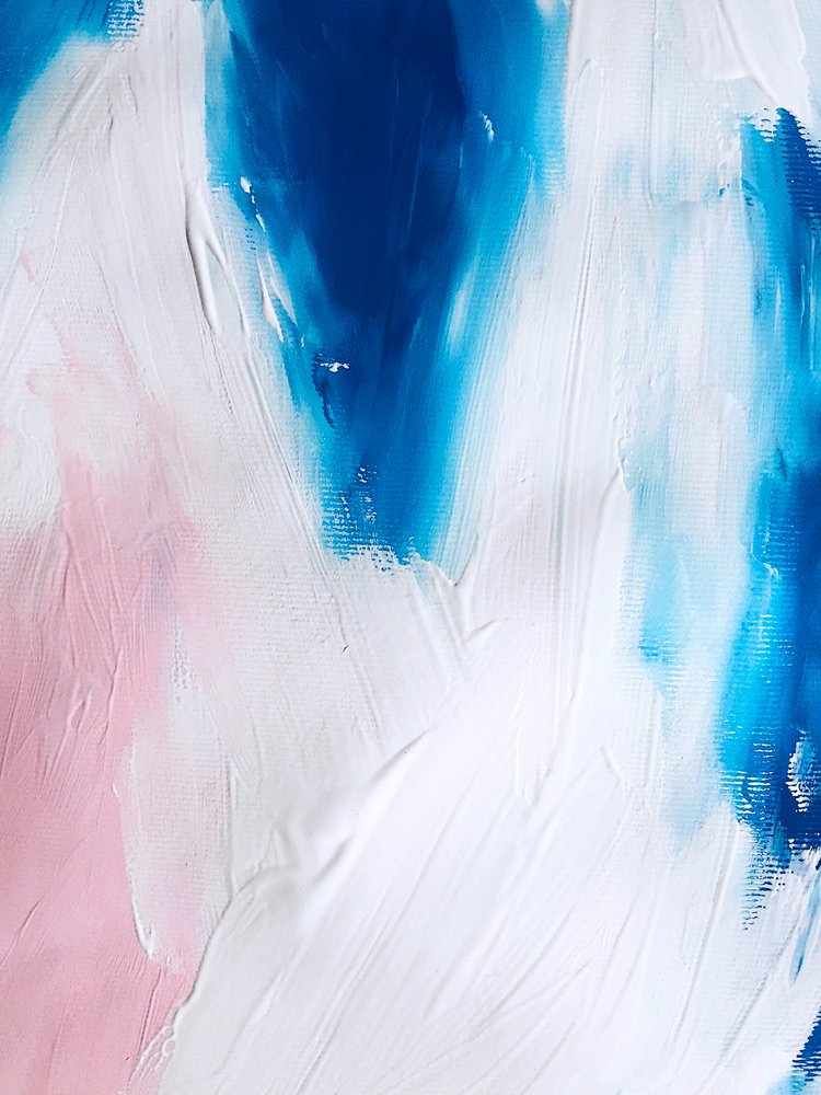 Bleu fluide, rose, abstrait - Ejaaz Haniff