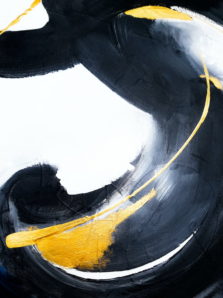 Abstrait moderne aux volutes dorées - Ejaaz Haniff