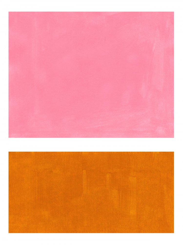 Blocs abstraits rose et orange - Ejaaz Haniff