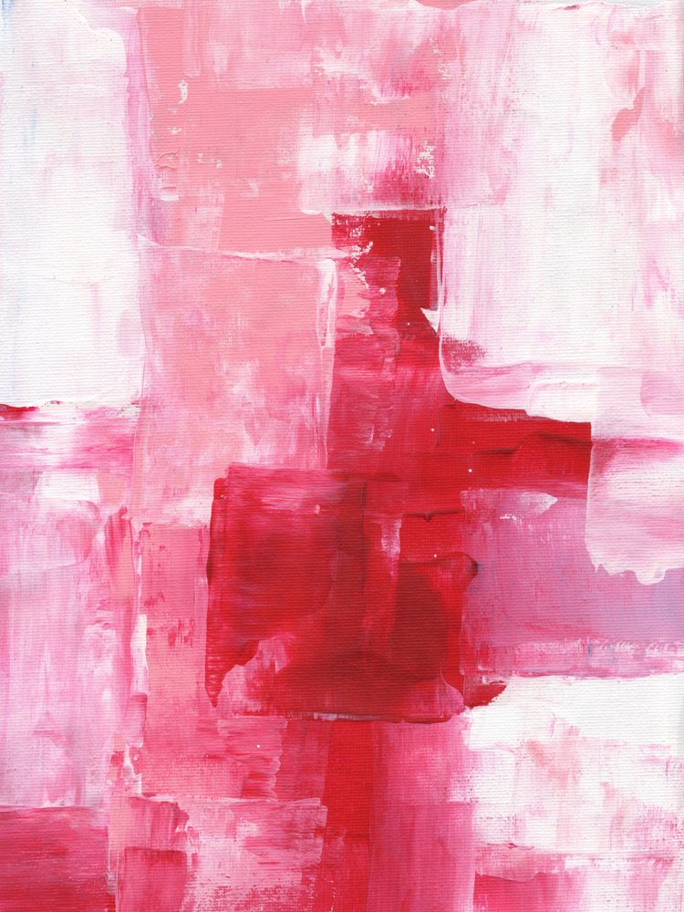 Traits abstraits rose et rouge - Ejaaz Haniff