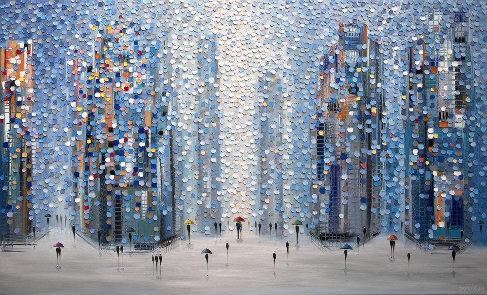 Les promeneurs sous la pluie - Ekaterina Ermilkina