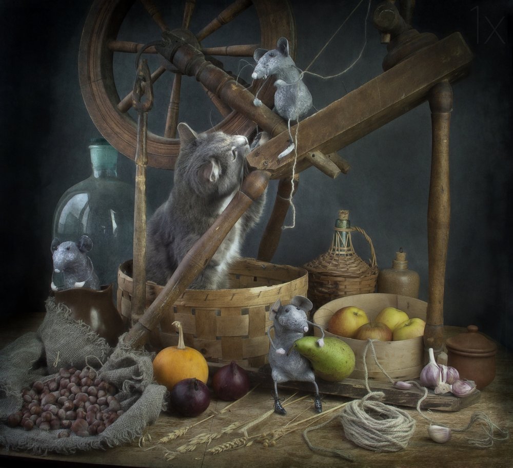 Chat et souris fantaisistes - Eleonora Grigorjeva