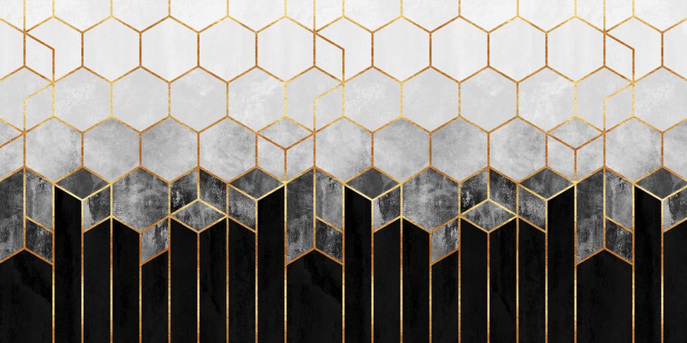 Hexagones dorés modernes - Elisabeth Fredriksson