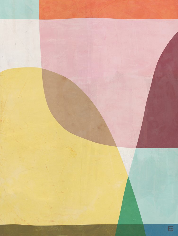 Formes abstraites sereines | Ellen Greup | Estampe d'art