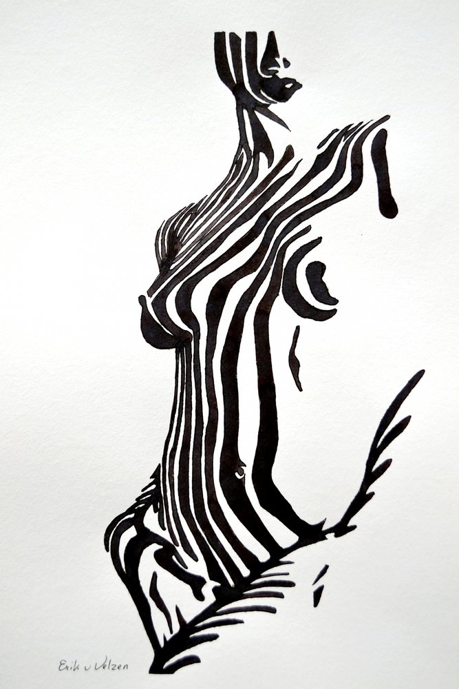 Nude rayé zébré - Erik Van Velzen
