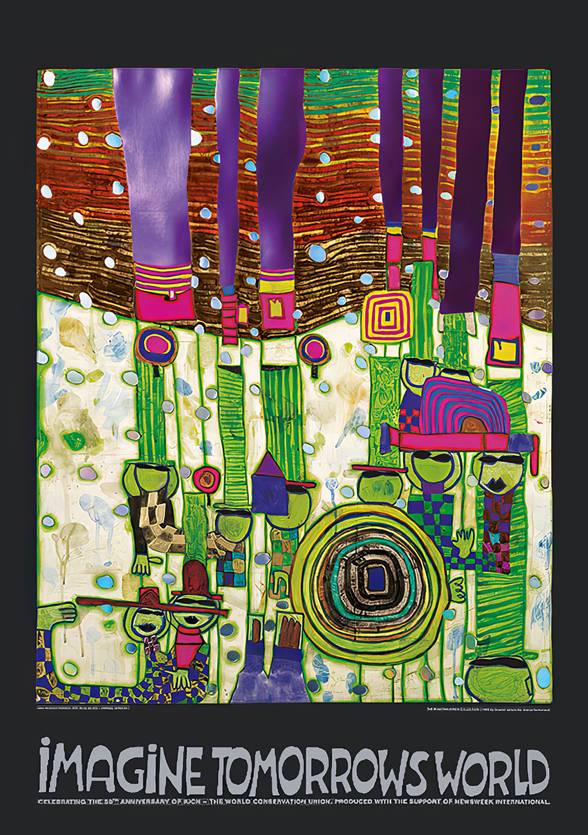 Imagine le monde de demain (version verte) - Friedensreich Hundertwasser