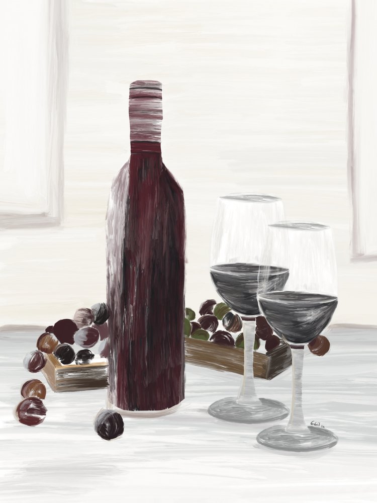 Nature morte classique avec du vin - GIovanna Gil Alves