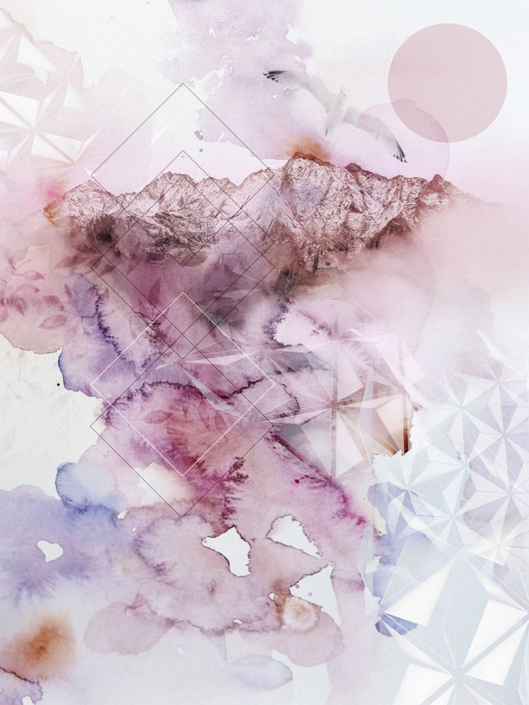 Aquarelle « Montagne de rêve » - Gemma Bardot