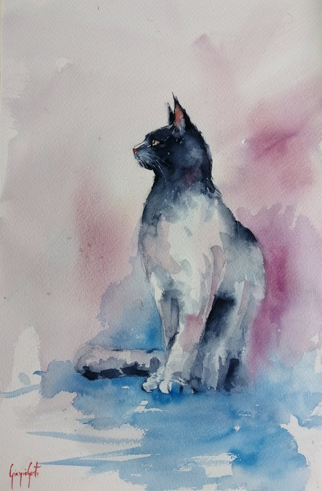 Chat élégant à l