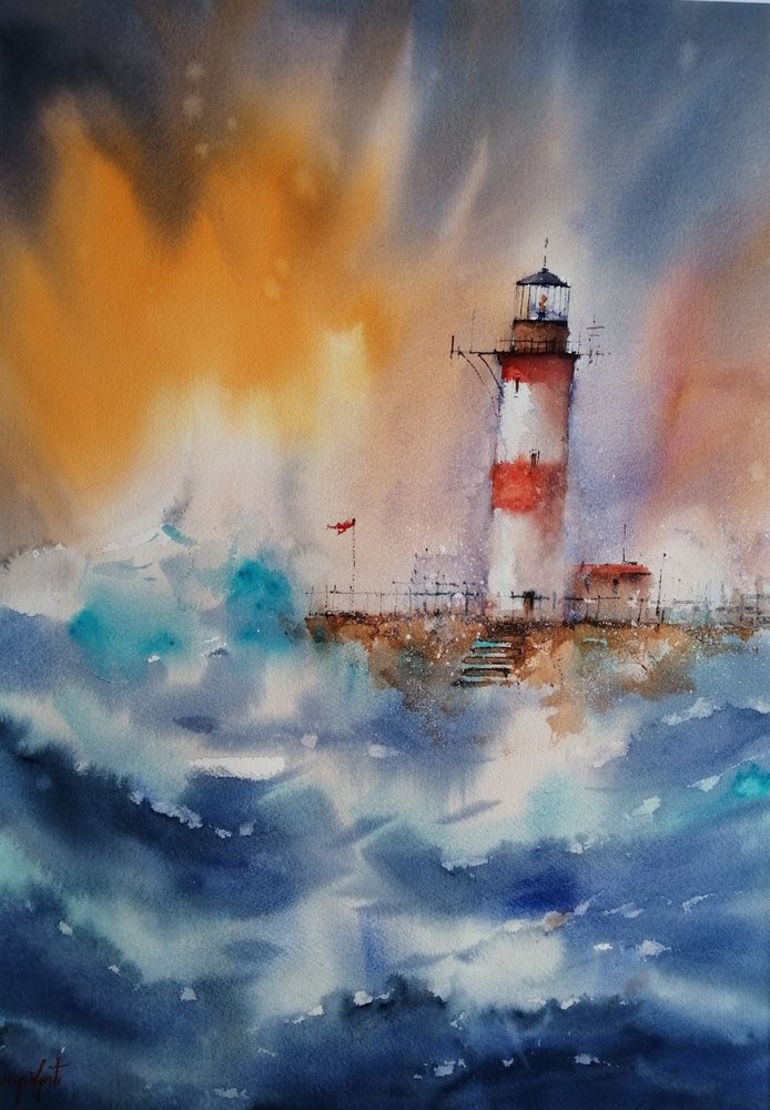 Lighthouse Golden Storm - Giorgio Gosti