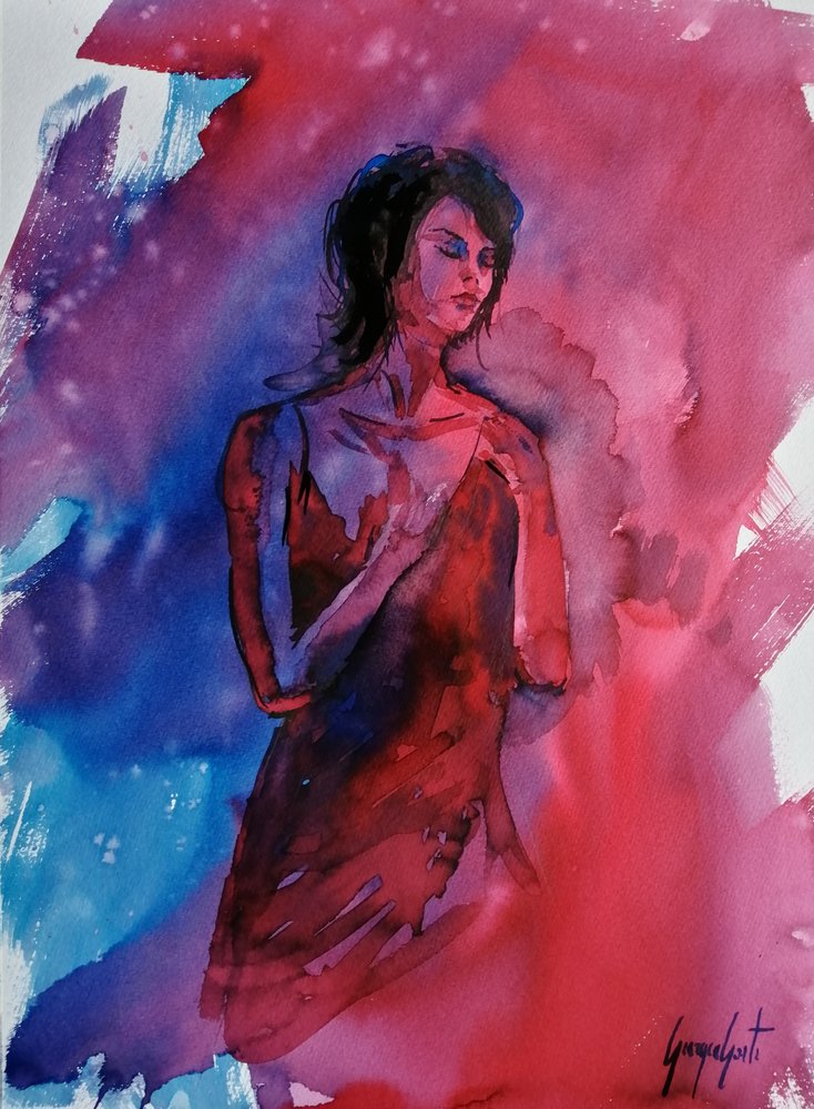 Femme sereine - Aquarelle - Giorgio Gosti