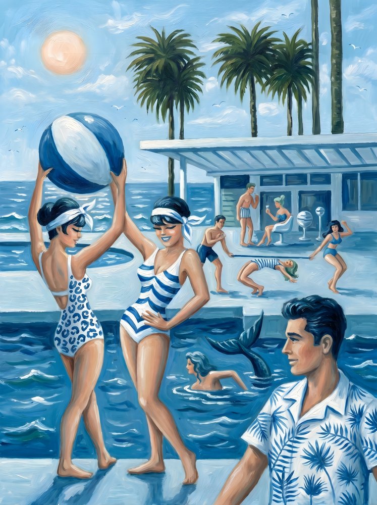 Plaisirs rétro au bord de la piscine - HUGO