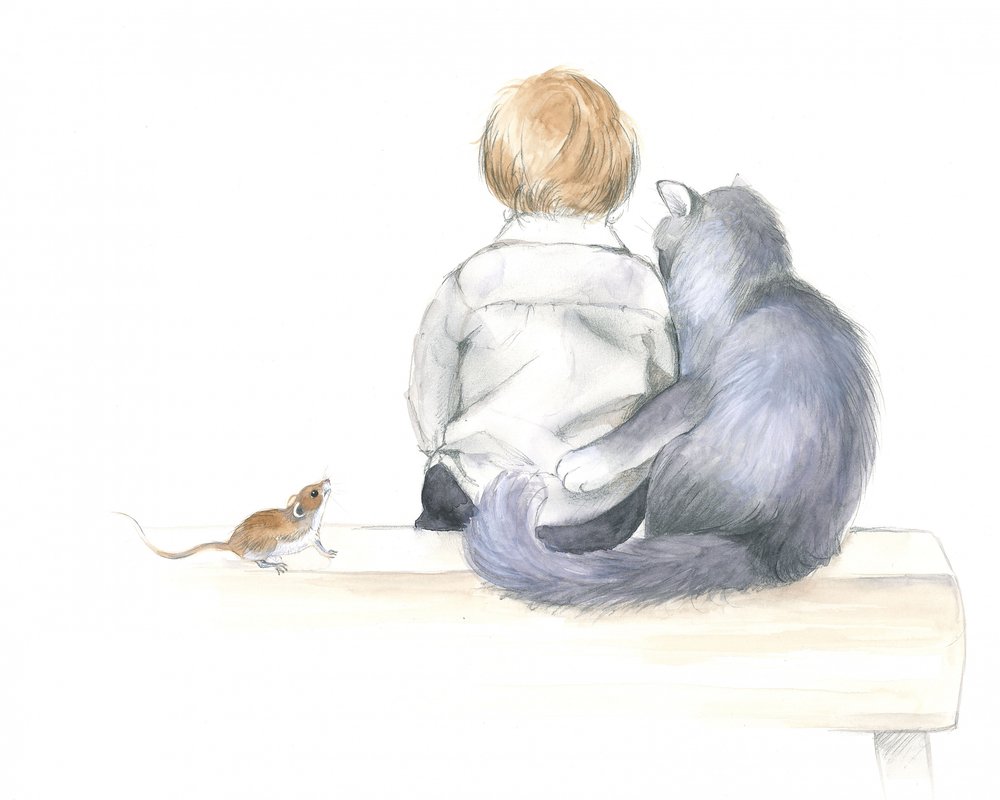 Un garçon et un chat partagent une histoire - Isabelle Brent