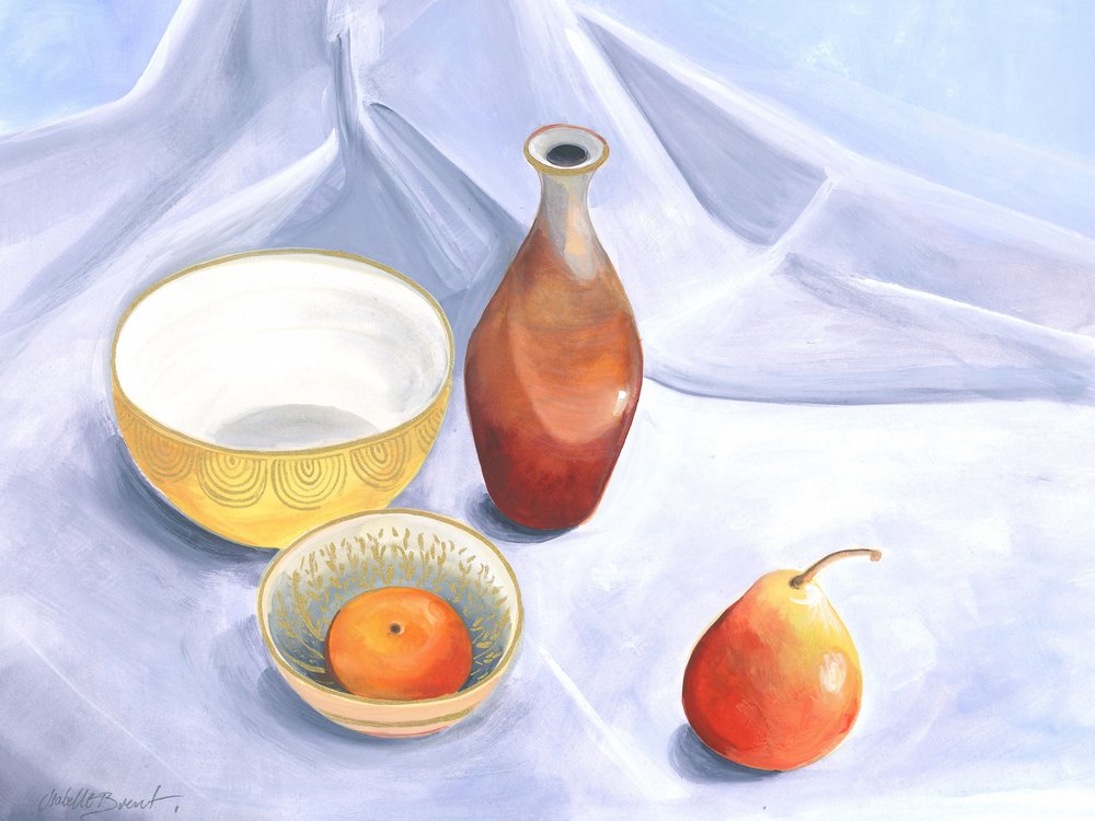 Nature morte à la poire et à la prune - Isabelle Brent