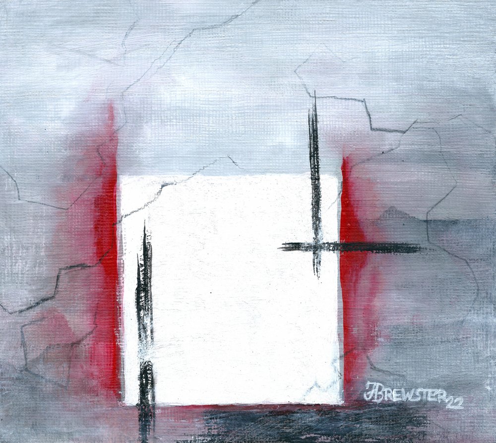 Stark Red Square - Janine Brewster