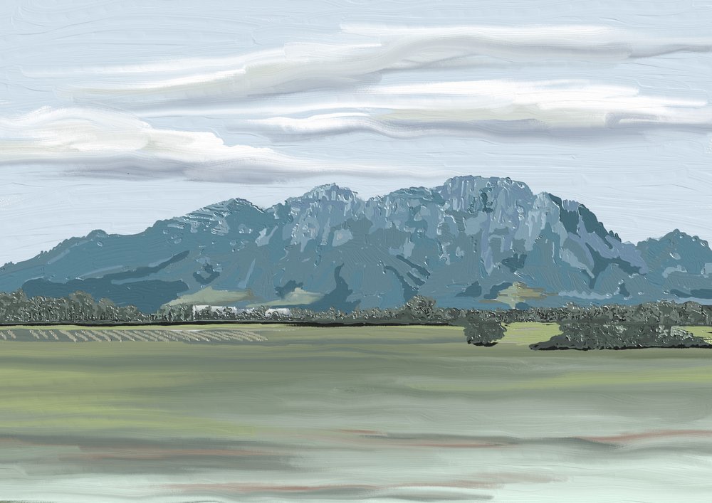 Paysage de montagnes lointaines - Jenna Alheit