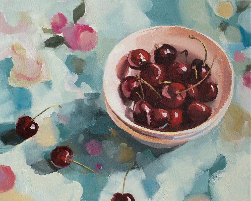 Des cerises sur une nappe - Jenny Westenhofer