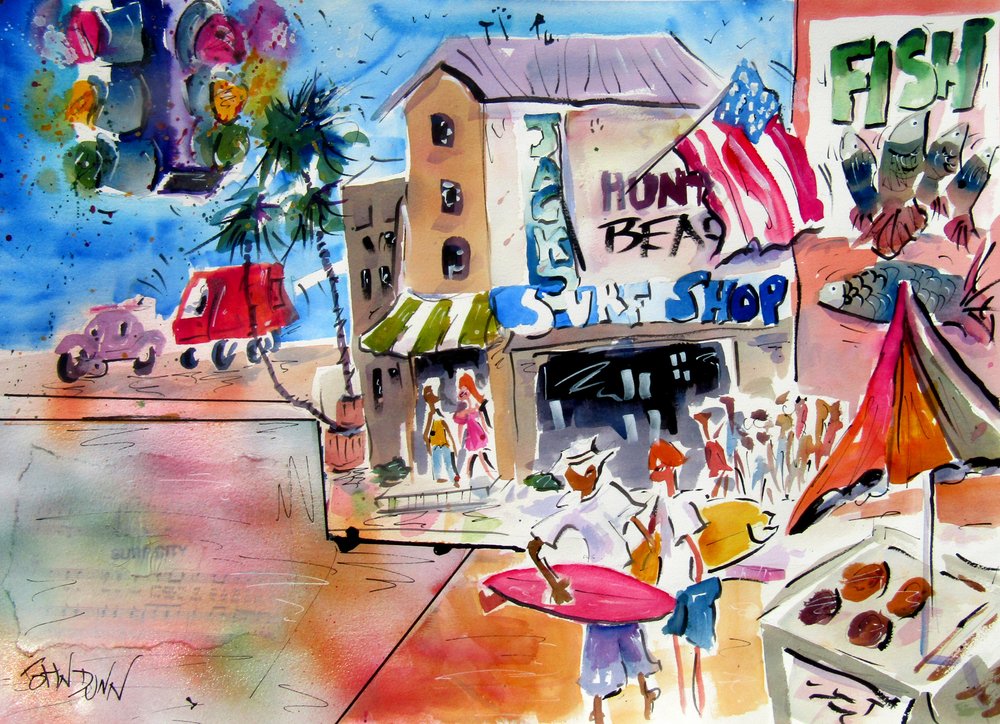 La vie dans une ville balnéaire de surf - John Dunn