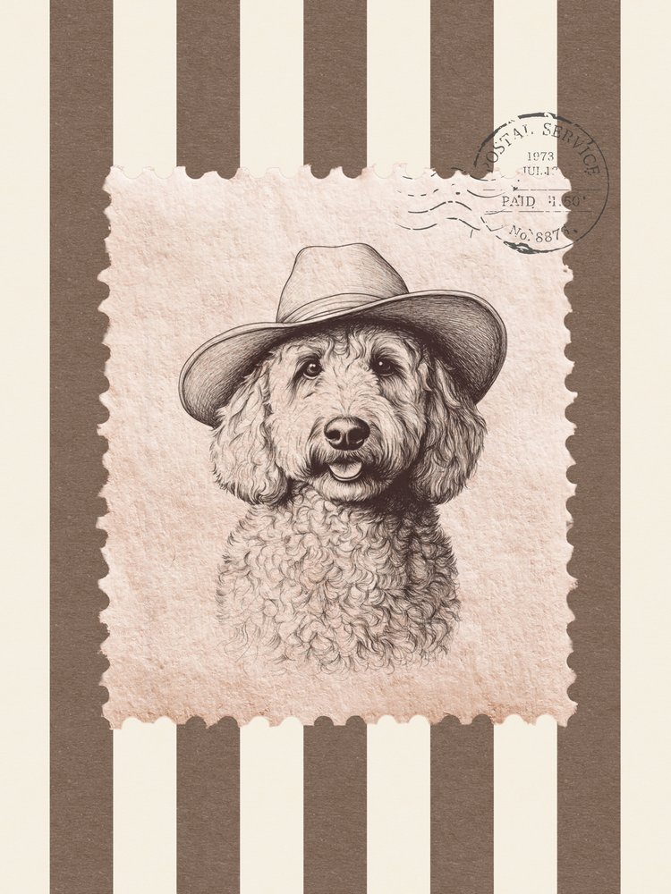 Timbre « Cowboy Poodle » - Jolly and Dash