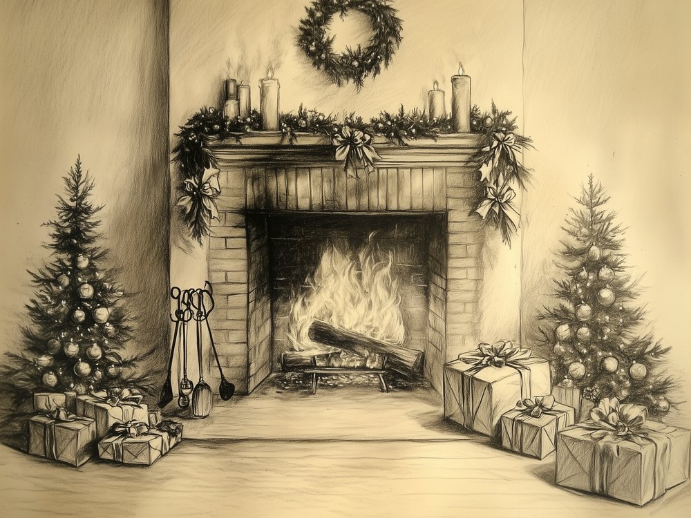 Une cheminée chaleureuse pour Noël - Jolly and Dash