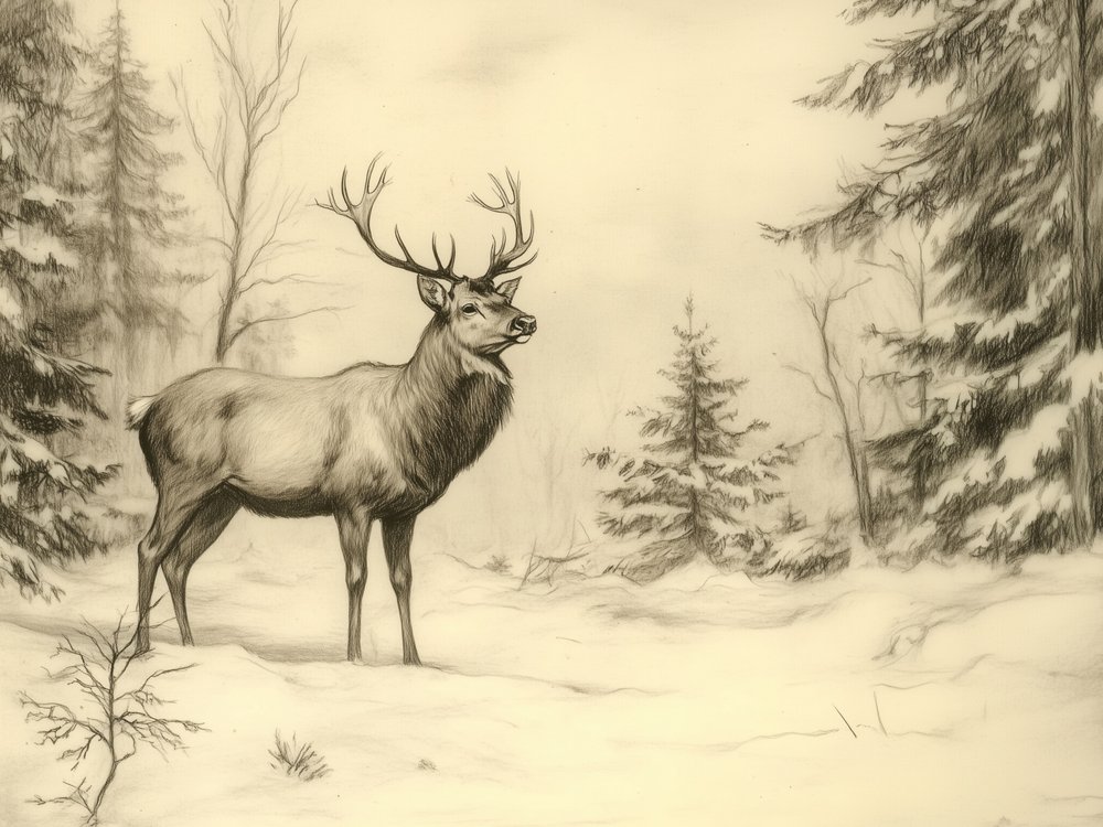 Un cerf majestueux en hiver - Jolly and Dash