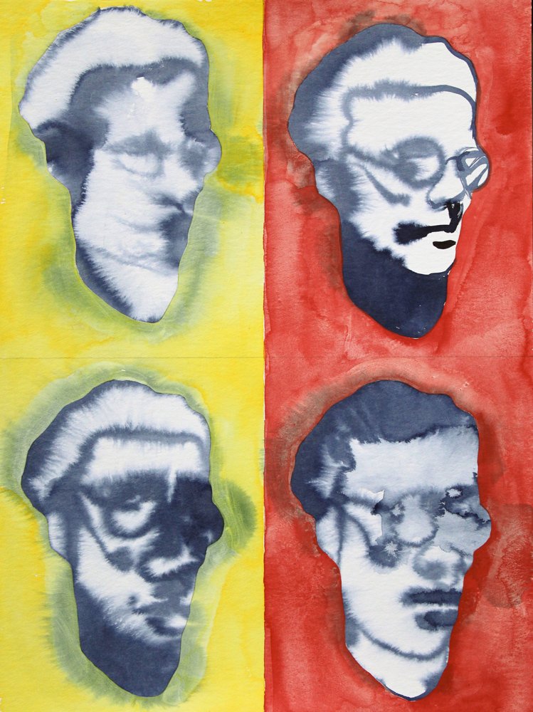 Visages abstraits : rouge, jaune - Joshua Hoskins