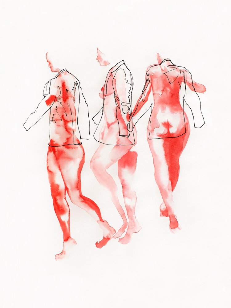 Figures rouges abstraites - Joshua Hoskins