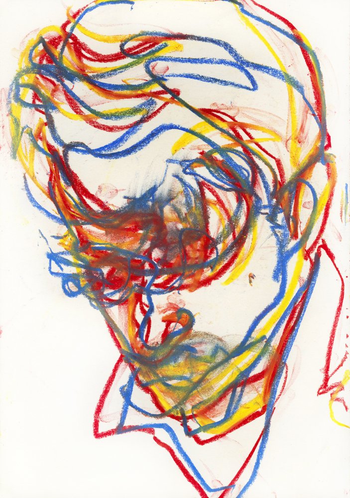 Tête abstraite aux couleurs vives - Joshua Hoskins