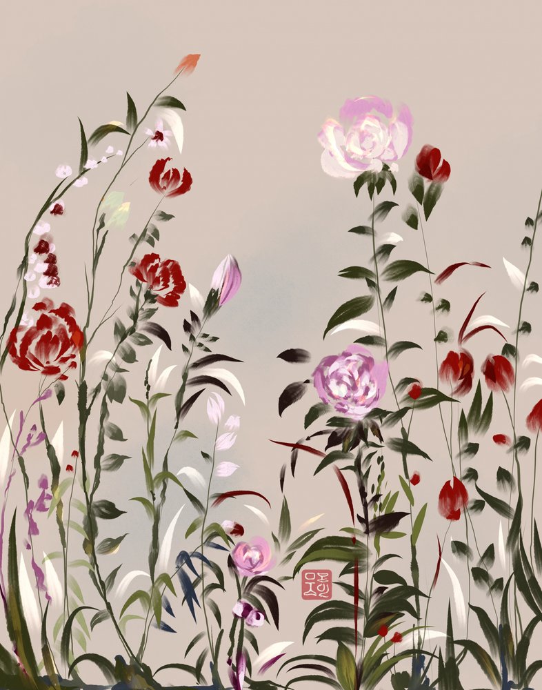 Fleurs de jardin à la manière d