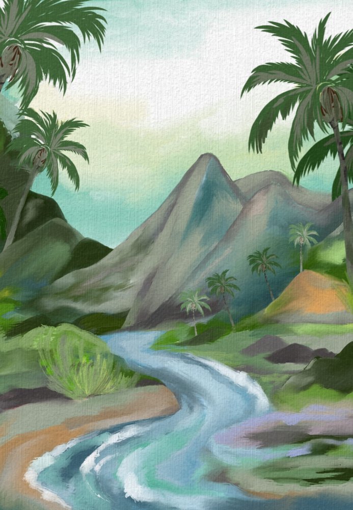 Rivière de montagne tropicale - Josie George
