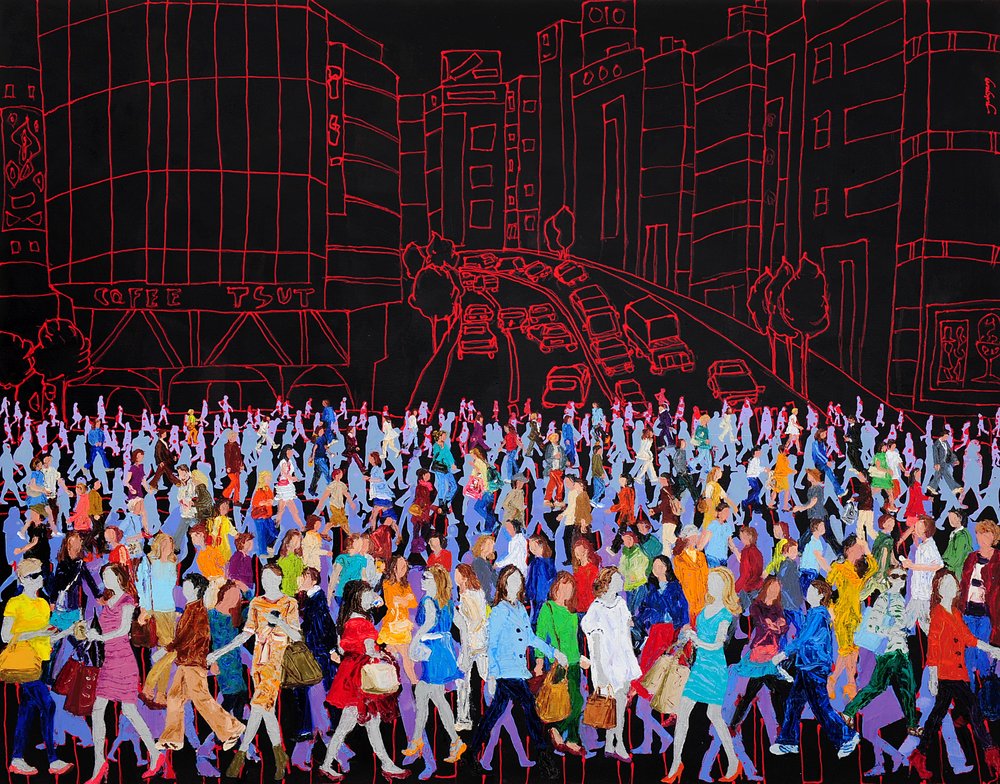 Une foule bigarrée en ville - Jukyong Park