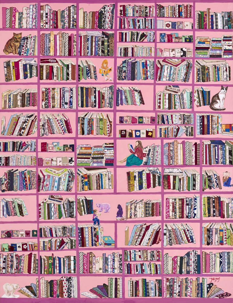 Une bibliothèque rose et chaleureuse - Jukyong Park