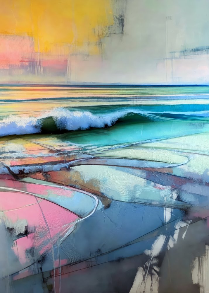 Vagues colorées sur la plage - Justyna Jaszke