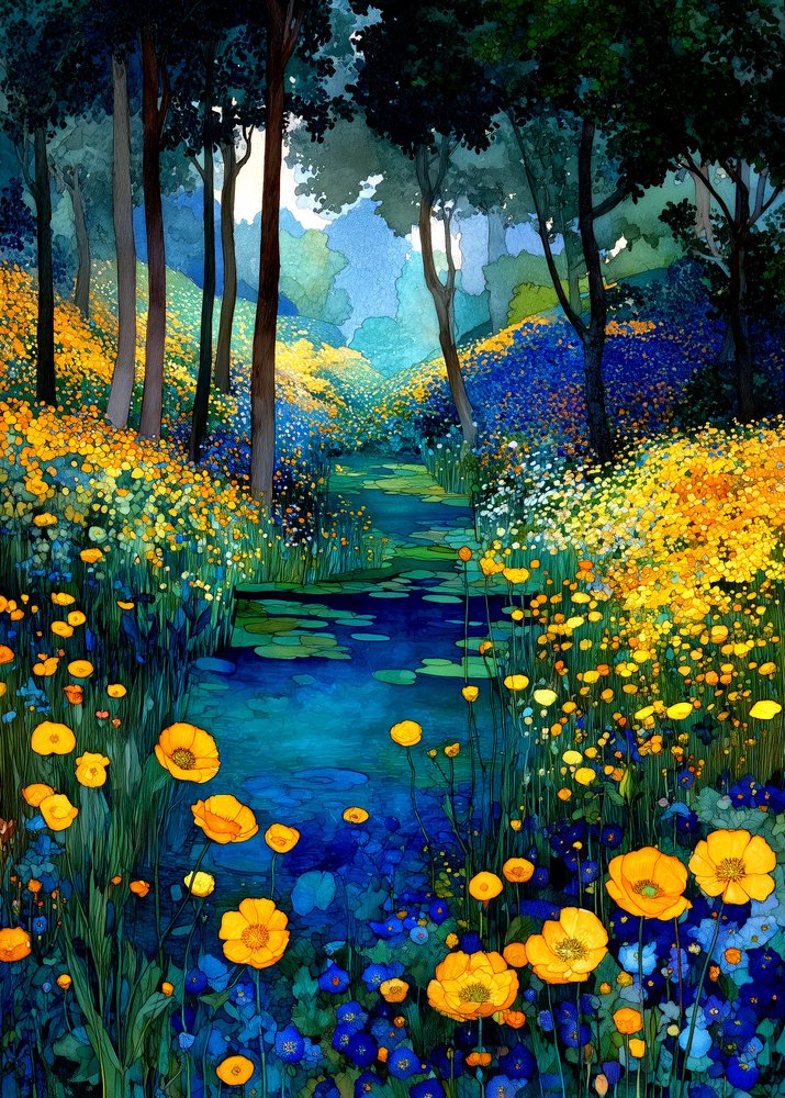 Un ruisseau forestier en fleurs - Justyna Jaszke