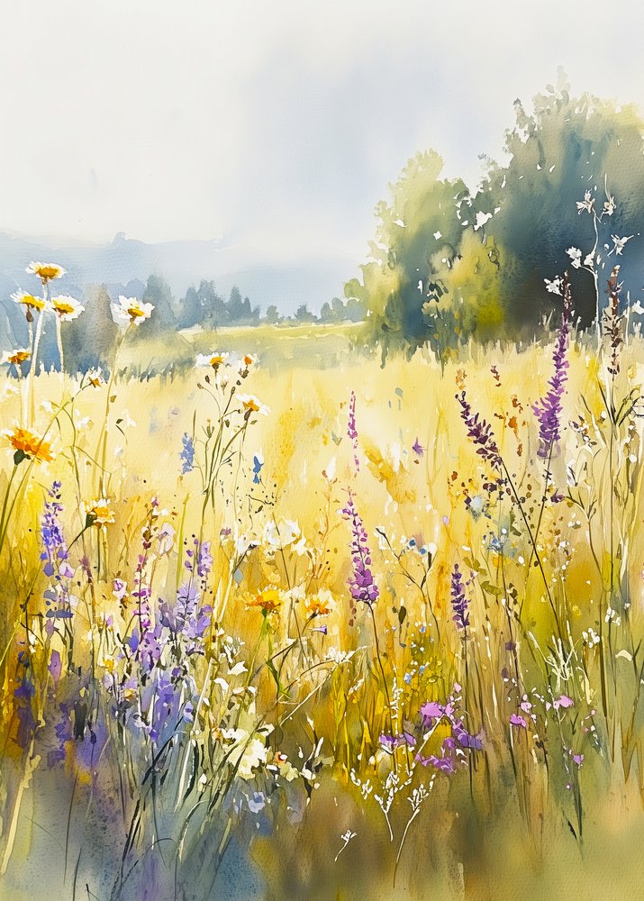 Prairie ensoleillée de fleurs sauvages - Justyna Jaszke