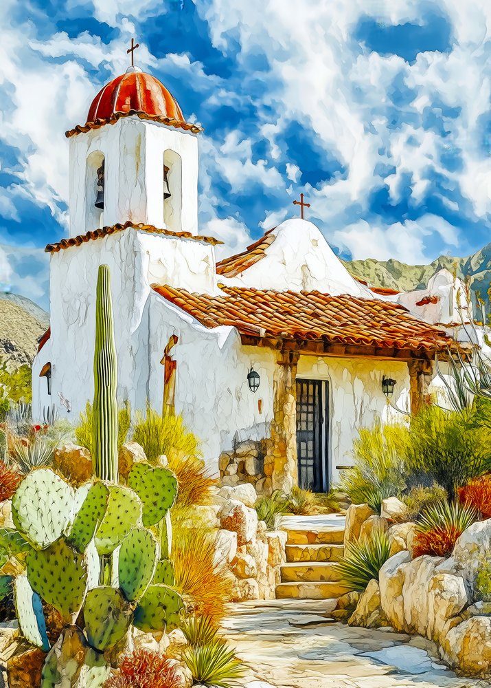 Tranquil Adobe Mission - Justyna Jaszke
