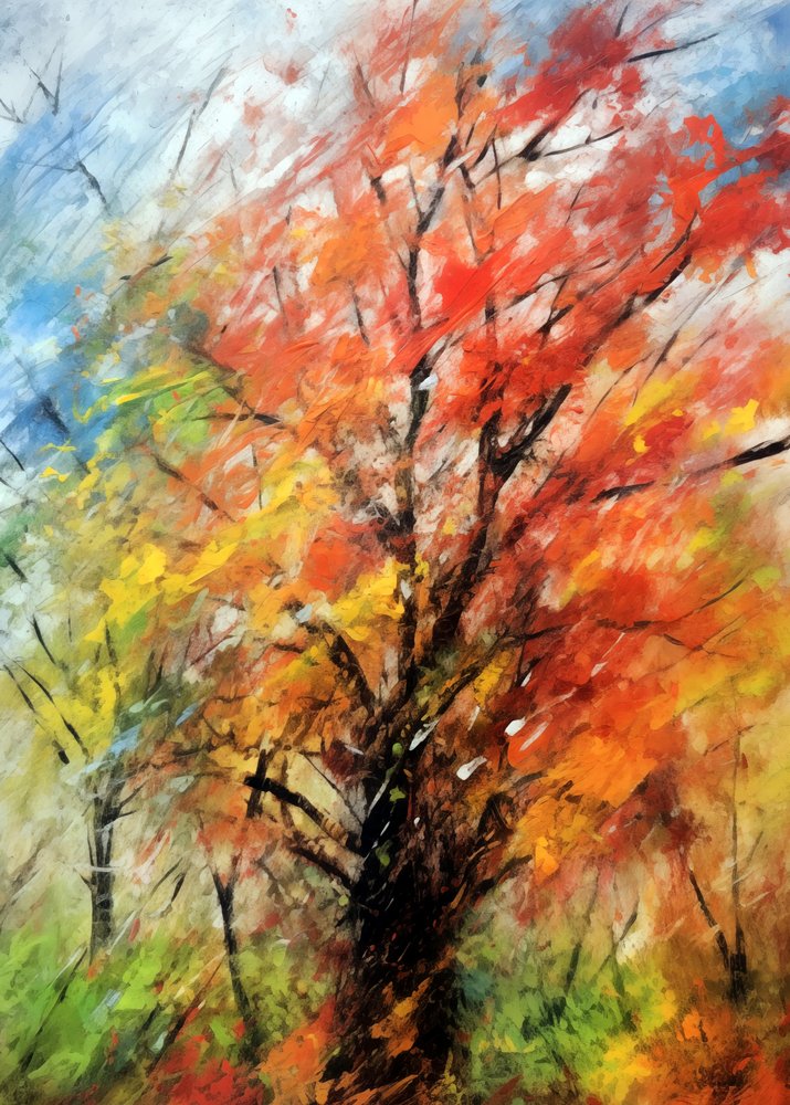 Un arbre aux couleurs chatoyantes en automne - Justyna Jaszke