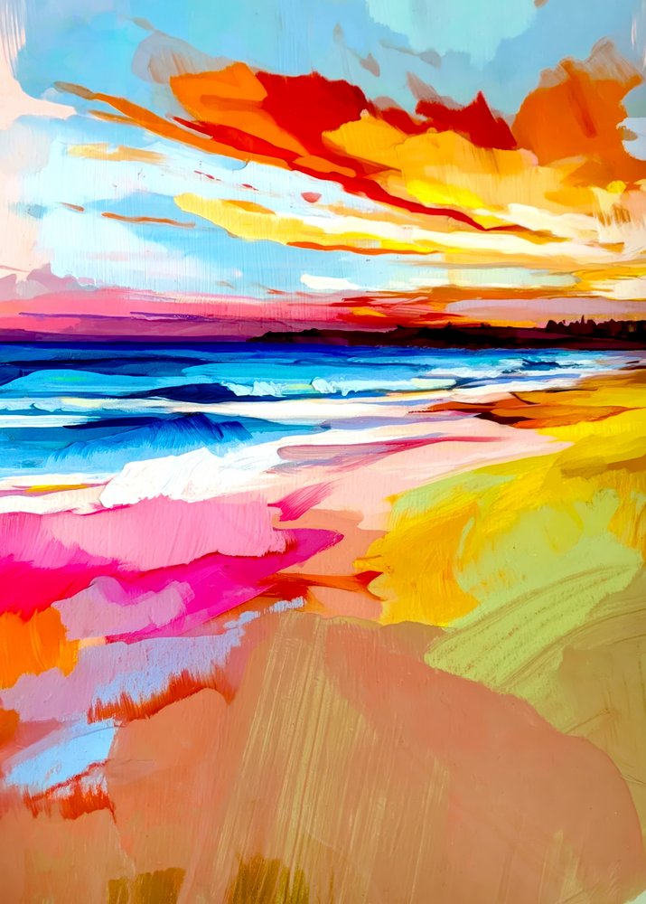 Un coucher de soleil éclatant sur la plage - Justyna Jaszke
