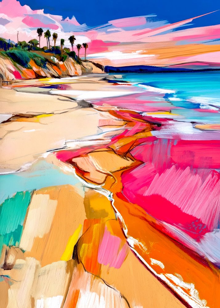 Un coucher de soleil éclatant sur la côte - Justyna Jaszke