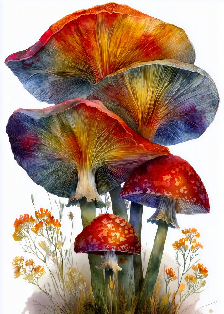 Champignons de forêt aux couleurs vives - Justyna Jaszke