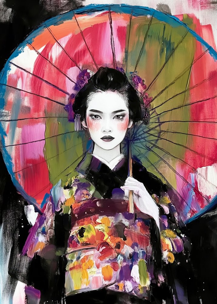 Parapluie « Geisha » aux couleurs vives - Justyna Jaszke