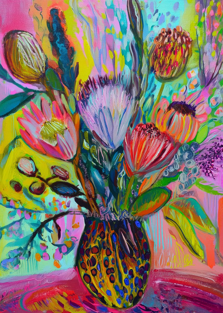 Bouquet de protéas aux couleurs éclatantes - Justyna Jaszke