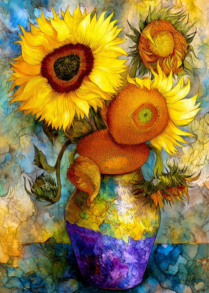 Nature morte aux tournesols éclatants - Justyna Jaszke