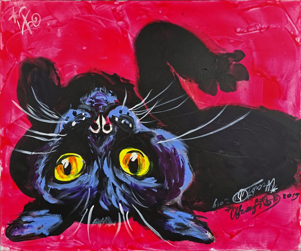 Le chat noir curieux - Kanat Ibragimov